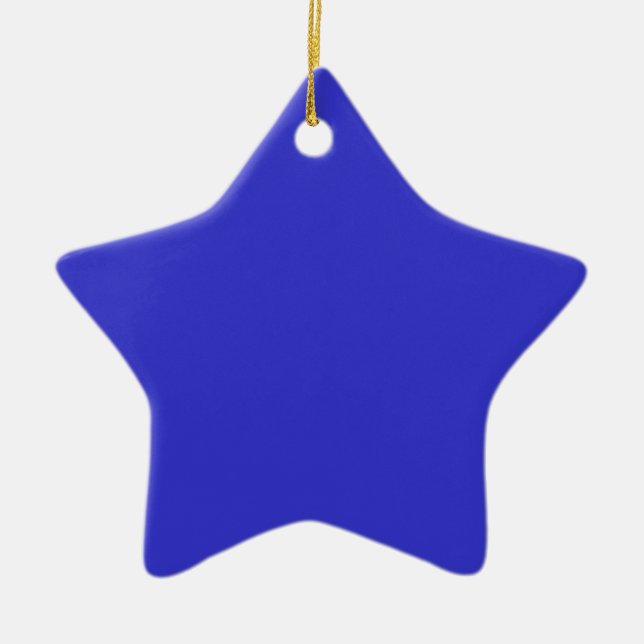 Ornement Étoile En Céramique Bleu (Devant)
