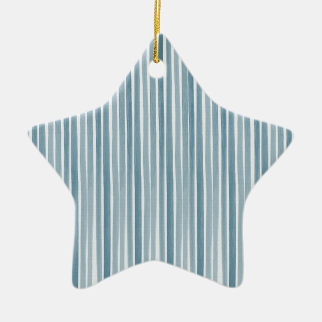 Ornement Étoile En Céramique Bleu Aquarelle (Devant)