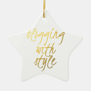 Ornement Étoile En Céramique Blogging avec le style - manuscrit d'or