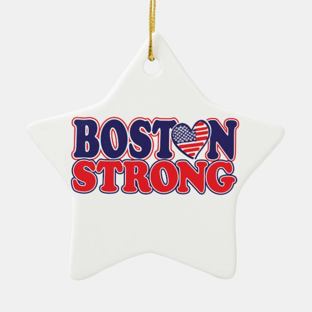 Ornement Étoile En Céramique Boston Strong (Devant)