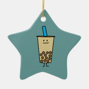 Ornement Étoile En Céramique Boules de tapioca de thé de lait de perle de Boba
