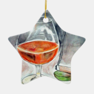 Ornement Étoile En Céramique Bourbon et fumée