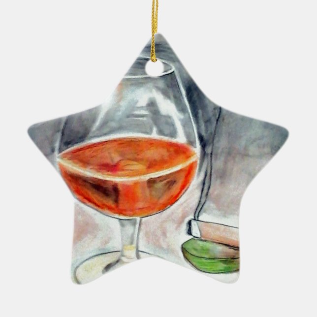 Ornement Étoile En Céramique Bourbon et fumée (Devant)