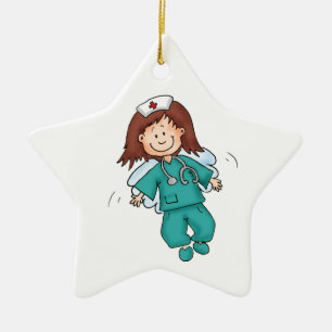 Ornement Étoile En Céramique Cadeau pour l'infirmière - personnalisez avec le