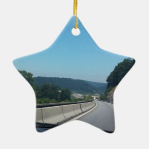 Ornement Étoile En Céramique Car Holiday Mountains