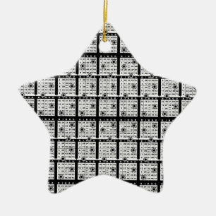 Ornement Étoile En Céramique Cartes Bingo Noires