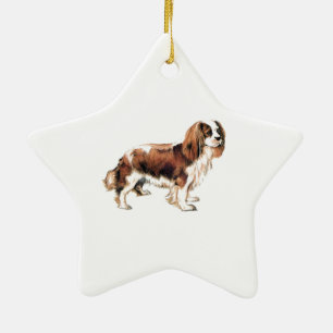 Ornement Étoile En Céramique Cavalier King Charles Spaniel