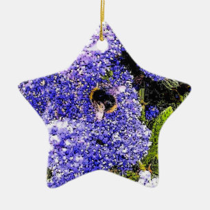 Ornement Étoile En Céramique Ceanothus Bee Floral