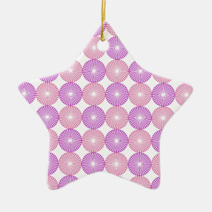 Ornement Étoile En Céramique Cercles rose et violet motif
