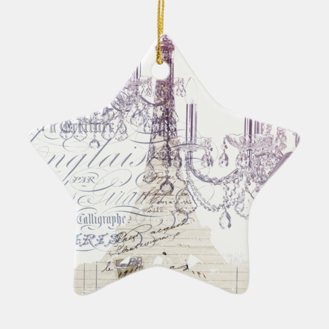 Ornement Étoile En Céramique chandelier paris tour eiffel (Devant)