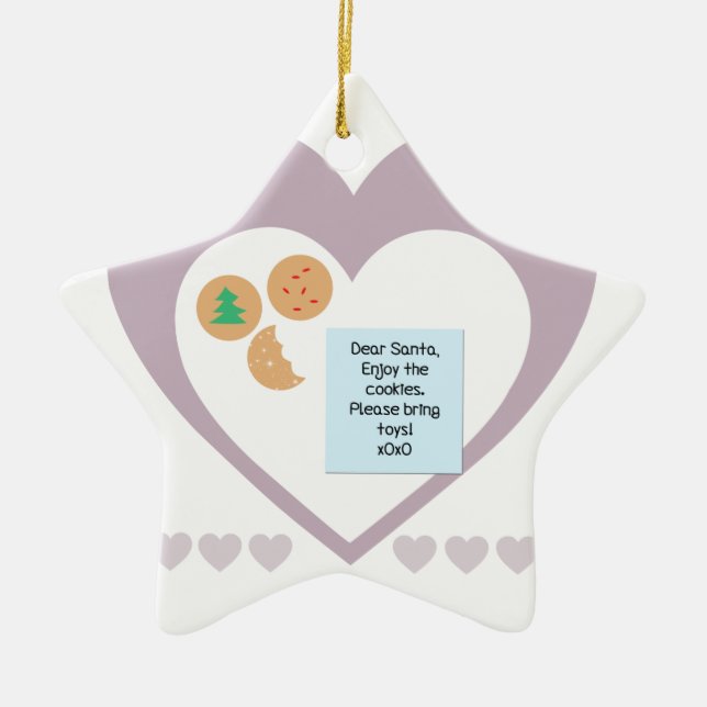Ornement Étoile En Céramique Cher Père Noël - Apportez des jouets (Devant)