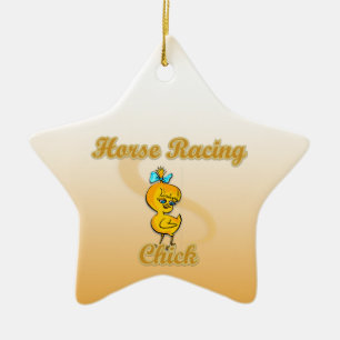 Ornement Étoile En Céramique Cheval Racing Chick