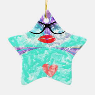 Ornement Étoile En Céramique Coeur parfait