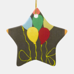 Ornement Étoile En Céramique Conception d'art graphique de ballons d'anniversai
