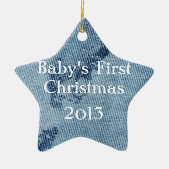 Ornement Étoile En Céramique Conception Denim Washed #9 à Emporio Moffa (Devant)