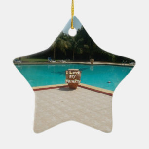 Ornement Étoile En Céramique Cool Hakuna Matata Pool Side I love My Family.jpg