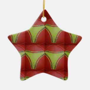 Ornement Étoile En Céramique Courbes jaunes dorées.JPG