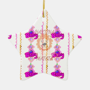 Ornement Étoile En Céramique Créez votre propre bébé amusant Lion Cub Design de