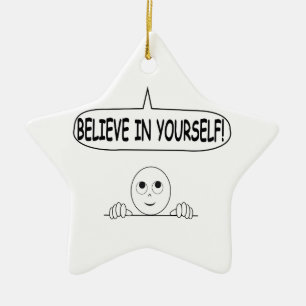 Ornement Étoile En Céramique Crois En Toi-Même