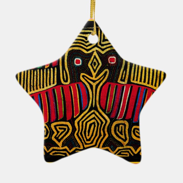 Ornement Étoile En Céramique Cuna Indian Mola Duck Design (Dos)