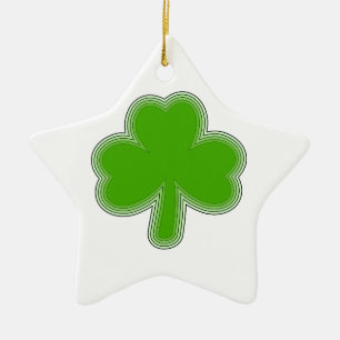 Ornement Étoile En Céramique Dessin de trèfle de la Saint-Patrick