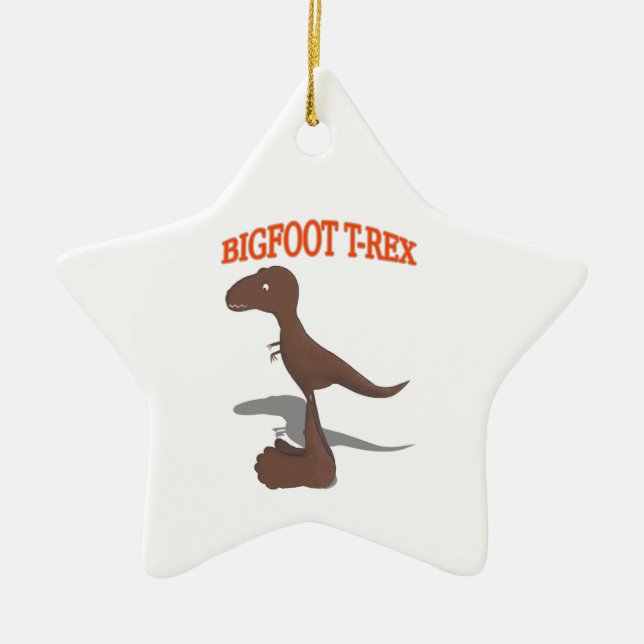 Ornement Étoile En Céramique Dessin T-Rex Bigfoot (Devant)