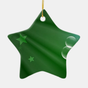 Ornement Étoile En Céramique Destin d'amour de paix d'art de motif de vert de