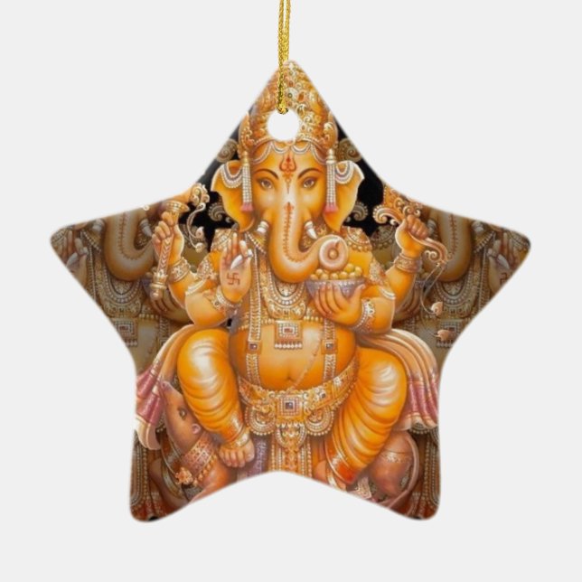 Ornement Étoile En Céramique Dieu indou Ganesh (Devant)