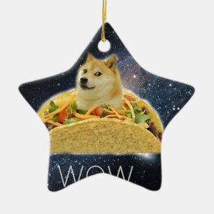 Ornement Étoile En Céramique doge space taco meme
