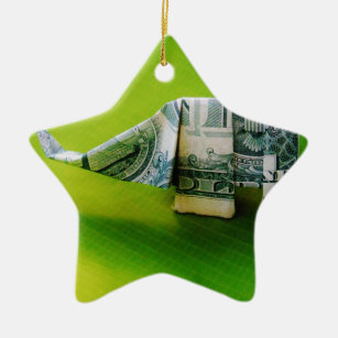 Ornement Étoile En Céramique Dollar facture origami éléphant sur arrière - plan