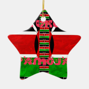 Ornement Étoile En Céramique Drapeau du Kenya : Tuko Pamoja - Design d'art de l