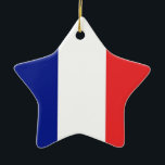 Ornement Étoile En Céramique Drapeau français Tricolore<br><div class="desc">Le drapeau de France ou Drapeau de la France est un drapeau tricolore avec trois bandes verticales colorées bleu, blanc et rouge. Il est connu comme le Tricolor français ou simplement le Tricolor ou Tricolor. Au début de la Révolution française, la milice de Paris, qui jouait un rôle de premier...</div>