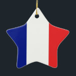 Ornement Étoile En Céramique Drapeau français Tricolore<br><div class="desc">Le drapeau de France ou Drapeau de la France est un drapeau tricolore avec trois bandes verticales colorées bleu, blanc et rouge. Il est connu comme le Tricolor français ou simplement le Tricolor ou Tricolor. Au début de la Révolution française, la milice de Paris, qui jouait un rôle de premier...</div>