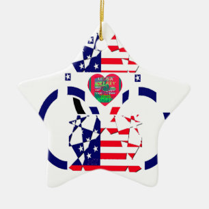 Ornement Étoile En Céramique Drapeau national USA Espoir Beau Design Ar