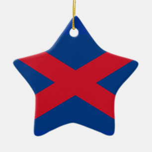 Ornement Étoile En Céramique Drapeau Voortrekker