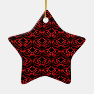 Ornement Étoile En Céramique Élégance rayonnante Noël Star Ornament, Rouge