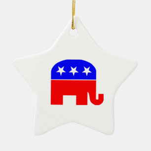 Ornement Étoile En Céramique Éléphant républicain