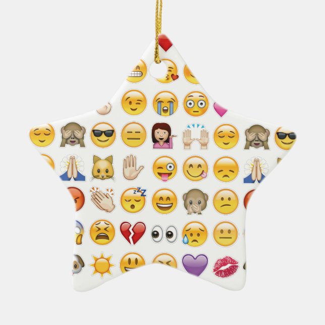 Ornement Étoile En Céramique emoji (Devant)