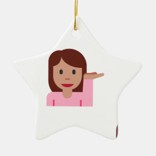 Ornement Étoile En Céramique emoji femme