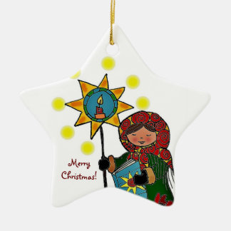 Ornement Étoile En Céramique Étoile ukrainienne de Noël