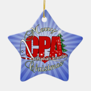Ornement Étoile En Céramique Expert-comptable de CPA de NOËL