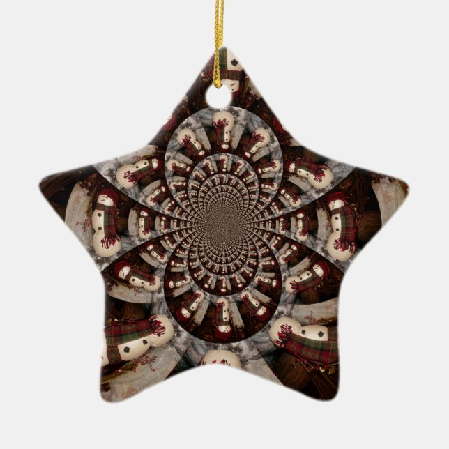 Ornement Étoile En Céramique Extraordinaire Snowman (Devant)