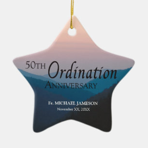 Ornement Étoile En Céramique Félicitations pour le 50e anniversaire de l'ordina