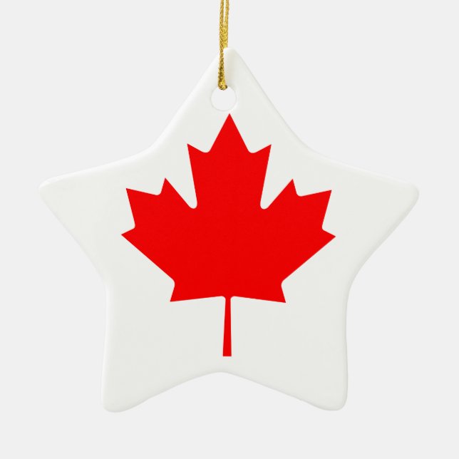 Ornement Étoile En Céramique Feuille d'érable du Canada (Devant)