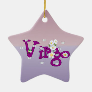 Ornement Étoile En Céramique Fleurs de Vierge