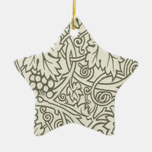 Ornement Étoile En Céramique Fond d'écran William Morris Grapevine Sage
