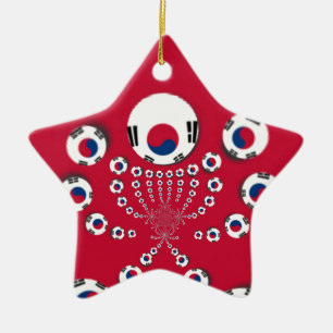 Ornement Étoile En Céramique Football.
