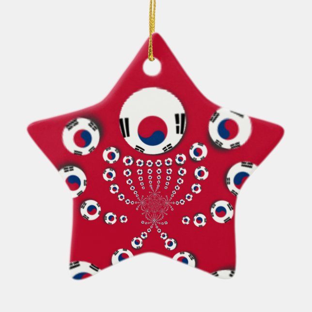 Ornement Étoile En Céramique Football. (Devant)