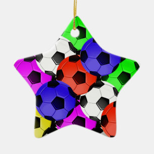 Ornement Étoile En Céramique Football américain multicolore