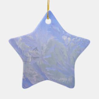 Ornement Étoile En Céramique glace bleue